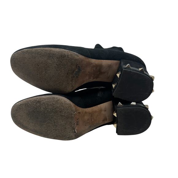 Valentino Garavani Rockstud‎ Boots Booties Suede Black Size 36.5 US 6.5 - Picture 13 of 16